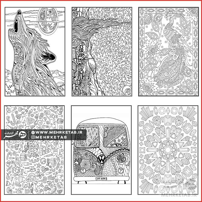 کتاب ارمغان کارت پستالی رنگ آمیزی بزرگسالان - تصویر 2