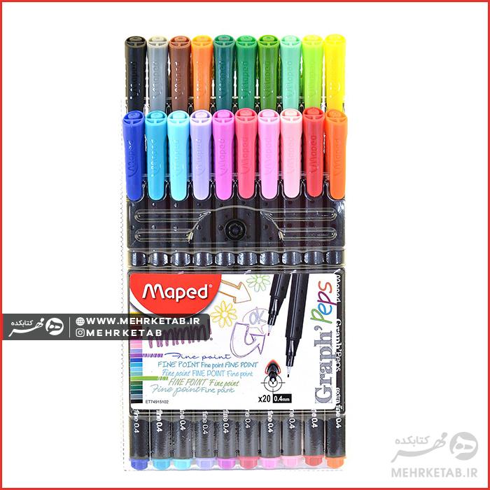 روان نویس نوک نمدی ۲۰ رنگ مپد