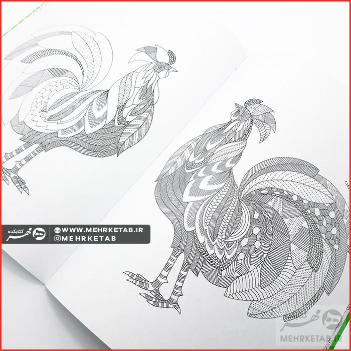 کتاب رنگ آمیزی بزرگسالان (هنر درمانی)  قلمرو حیوانات - تصویر 5