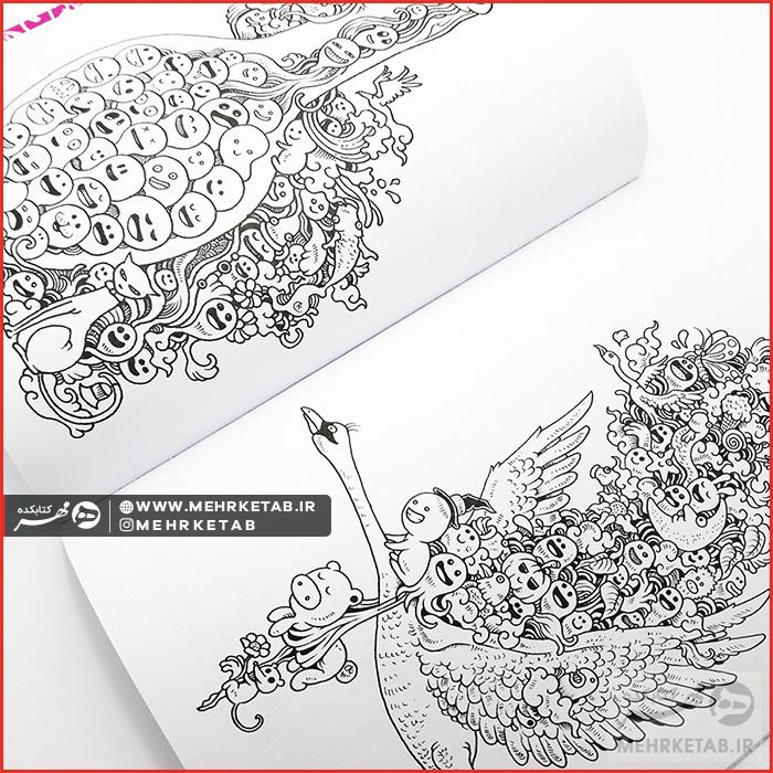 کتاب رنگ آمیزی بزرگسالان هنر درمانی رنگ آمیزی حمله خنگول ها - تصویر 3