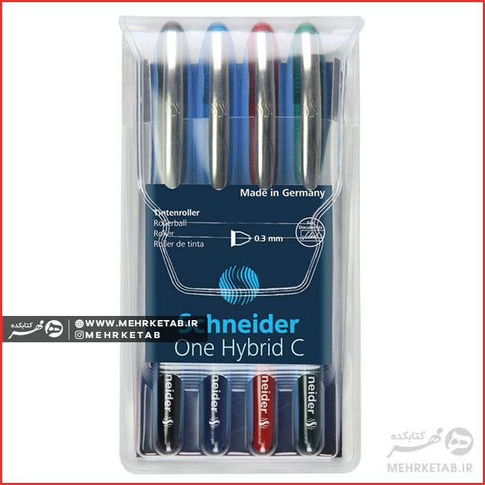 روان نویس اشنایدر سری One Hybrid C بسته ۴ تایی ضخامت ۰.۳