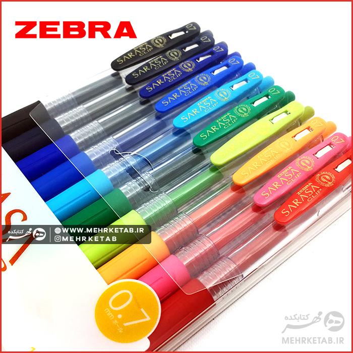 بسته ده رنگ روان نویس ژله ای ساراسا زبرا قطر هفت دهم میلی متر Sarasa Zebra 0.7mm pack of 10 - تصویر 2