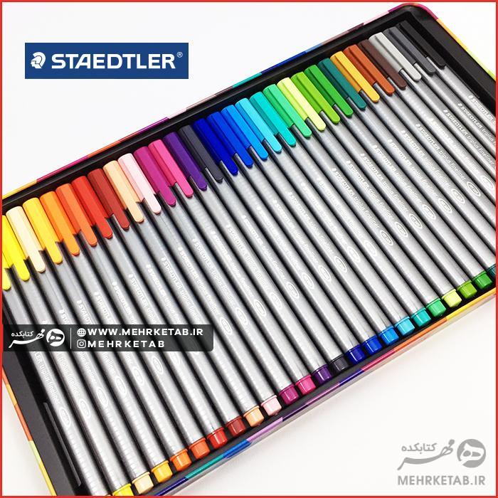 روان نویس نوک نمدی استدلر ۳۰ رنگ (جعبه فلزی) - Staedtler Fineliner 30 colors - تصویر 2