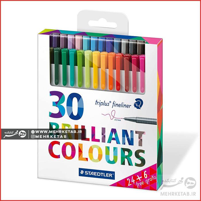 روان نویس نوک نمدی ۳۰ رنگ استدلر