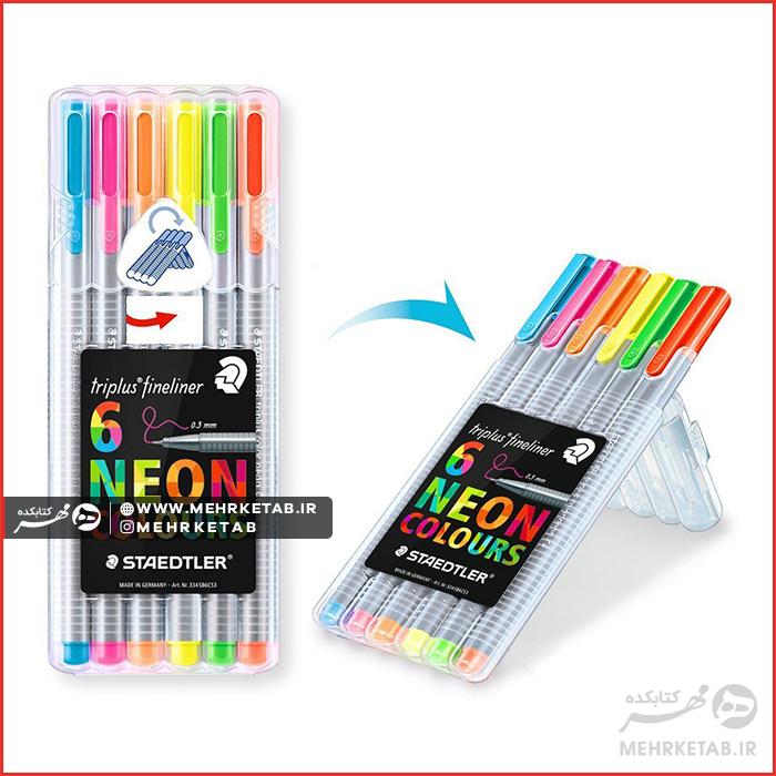 روان نویس نوک نمدی ۶ رنگ Neon