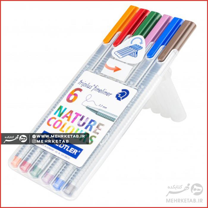 روان نویس نوک نمدی ۶ رنگ طبیعی Nature Color
