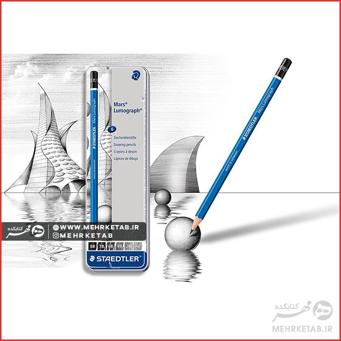 مداد طراحی استدلر ست ۶ تایی Staedtler Lumograph Graphite 100G6 - تصویر 4
