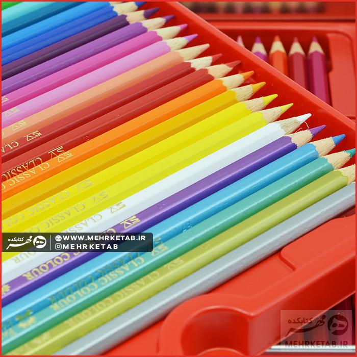 ست طراحی ۶۰ رنگ آبرنگی فابرکاستل 60 Faber castell watercolour pencil sketch set - تصویر 3