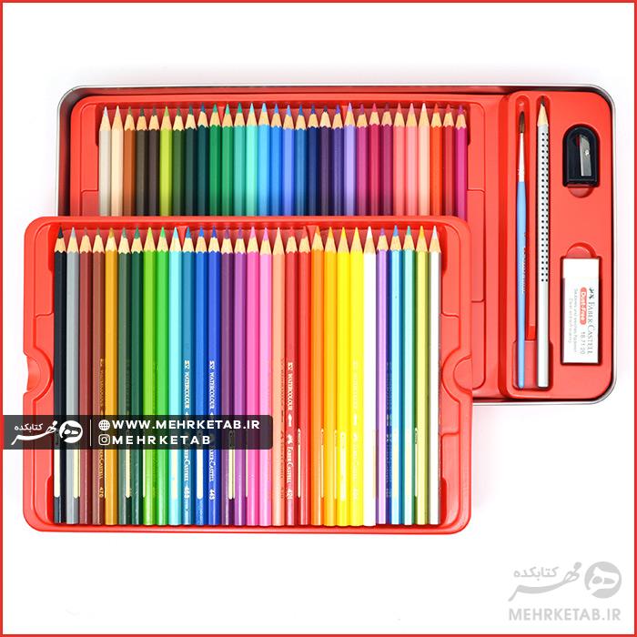 ست طراحی ۶۰ رنگ آبرنگی فابرکاستل 60 Faber castell watercolour pencil sketch set - تصویر 2