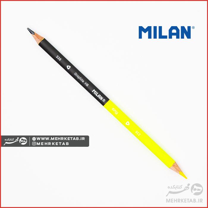 مداد و هایلایتر ۲ سر HB میلان Milan 2 Head HB Graphite