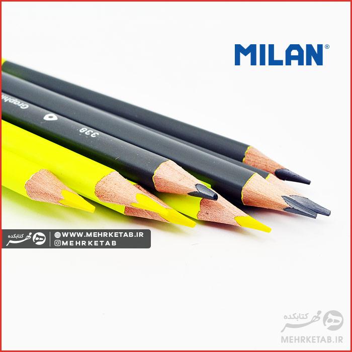 مداد و هایلایتر ۲ سر HB میلان Milan 2 Head HB Graphite - تصویر 3