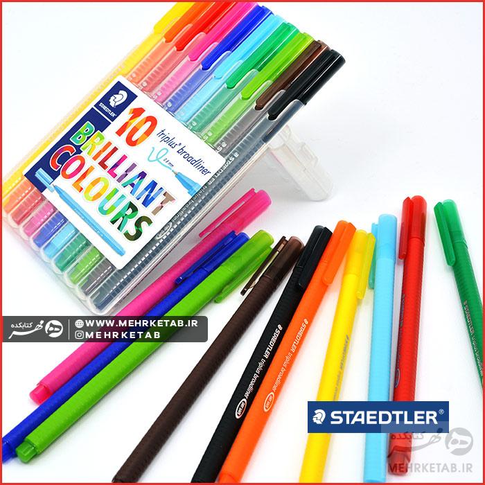روان نویس ۱۰ رنگ ضخامت ۰.۸ استدلر Staedtler Triplus fineliner 0.8mm set of 10 - تصویر 4