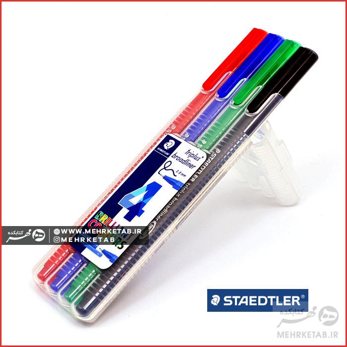 روان نویس ۴ رنگ ضخامت ۰.۸ استدلر Staedtler Triplus fineliner 0.8mm set of 4 - تصویر 2