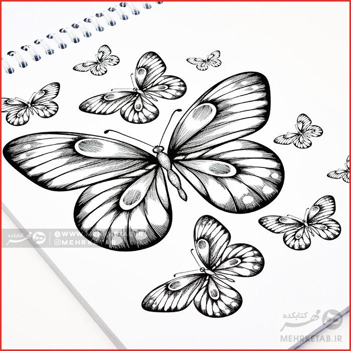 کتاب رنگ آمیزی بزرگسالان باغ پروانه ها - تصویر 2