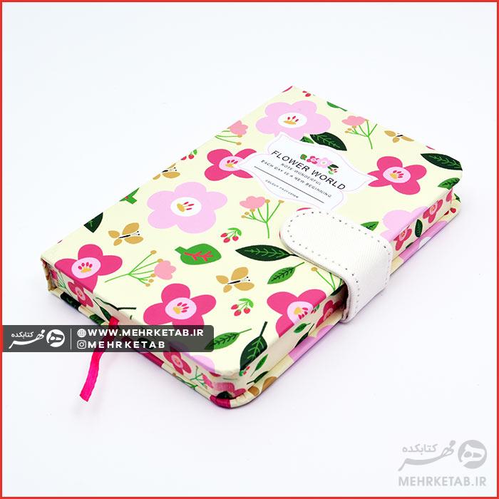دفتر یادداشت ۴۰۰ صفحه مگنتی طرح گل صورتی - تصویر 2
