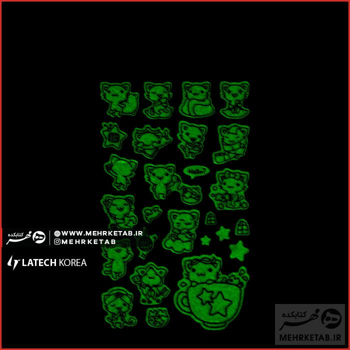 استیکر لاتک طرح گربه شبرنگ  Latech Sticker Cats - تصویر 3
