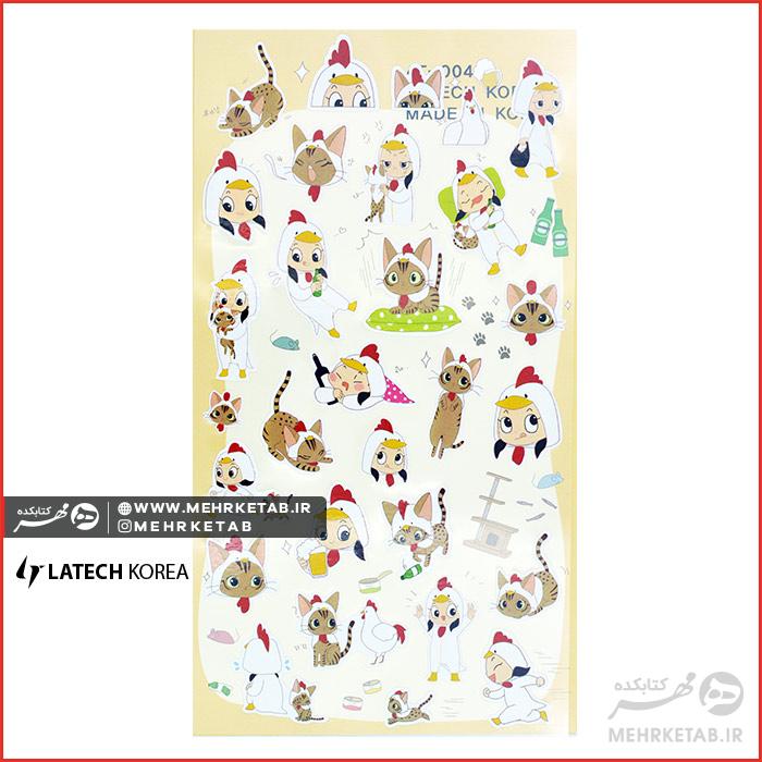 استیکر لاتک طرح گربه  Latech Sticker Cats