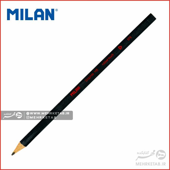 مداد مشکی میلان بدنه مثلثی Milan Graphite HB Ruber Touch 175