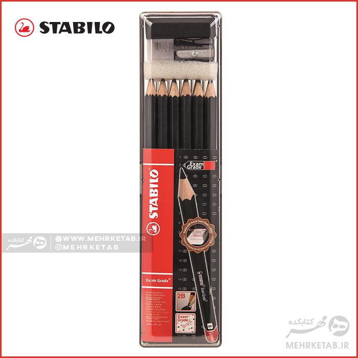 ست ۱۲ تایی مداد تحریر مشکی تست استابیلو Stabilo Exam Grade 2B Pencils Set