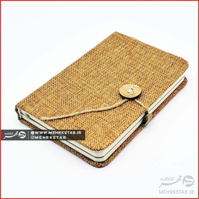 دفتر یادداشت جیبی دکمه دار بندی رنگ خاکی - تصویر 2