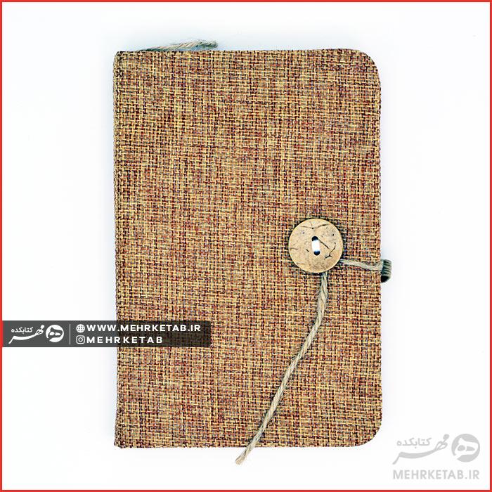 دفتر یادداشت جیبی دکمه دار بندی رنگ خاکی