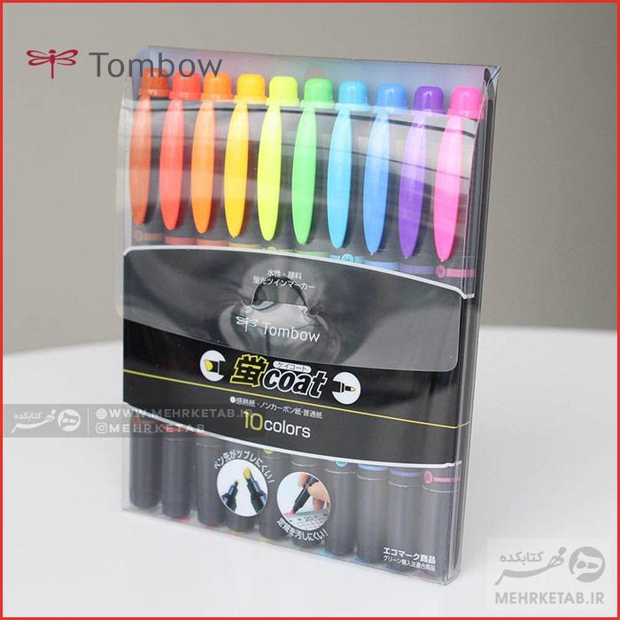هایلایتر ۲ سر تامبو ۱۰ رنگ Tombow Coat Highlighters - تصویر 4