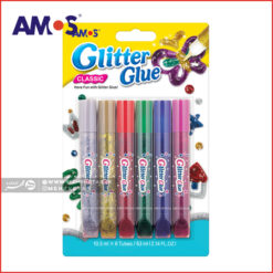چسب اکلیلی ۶ رنگ آموس Amos Glitter Glue 6 Colors