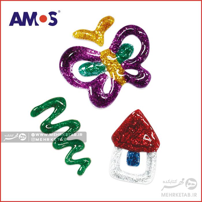 چسب اکلیلی 5 رنگ آموس Amos Glitter Glue 5 Colors - تصویر 2