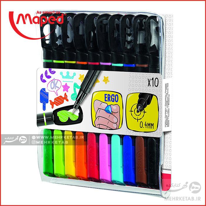 روان نویس نوک نمدی شابلون دار مپد Maped Graph 'Peps Stencil Mania Felt Tipped Pens 10C - تصویر 4