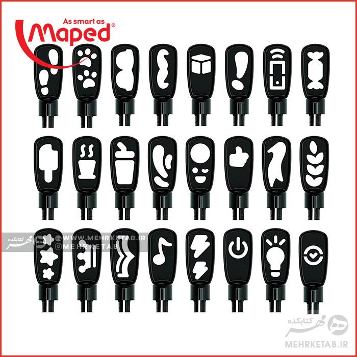 روان نویس نوک نمدی شابلون دار مپد Maped Graph 'Peps Stencil Mania Felt Tipped Pens 10C - تصویر 2