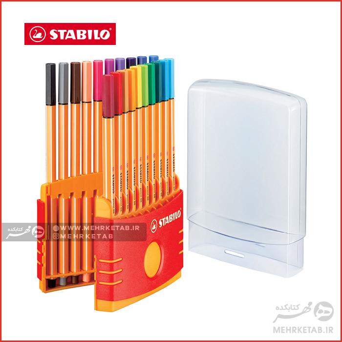 روان نویس نوک نمدی ۲۰ رنگ استابیلو جامدادی رومیزی Stabilo® Point 88 Color Parade Pen Set - تصویر 2