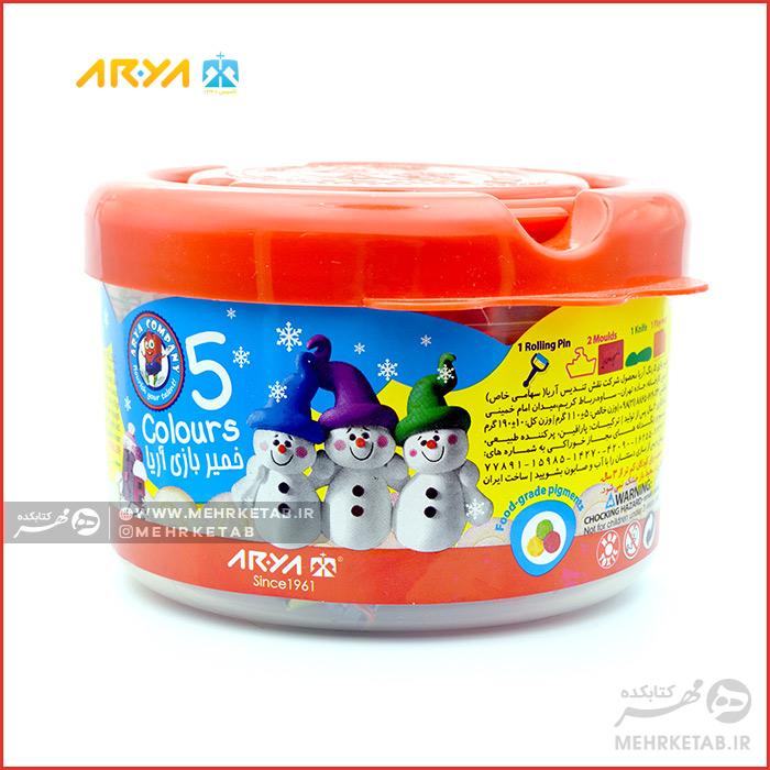 خمیر بازی سطلی ۵ رنگ آریا