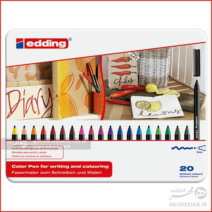 ماژیک رنگ آمیزی ۲۰ رنگ ادینگ ضخامت ۲ میلیمتر Edding 1300 20c
