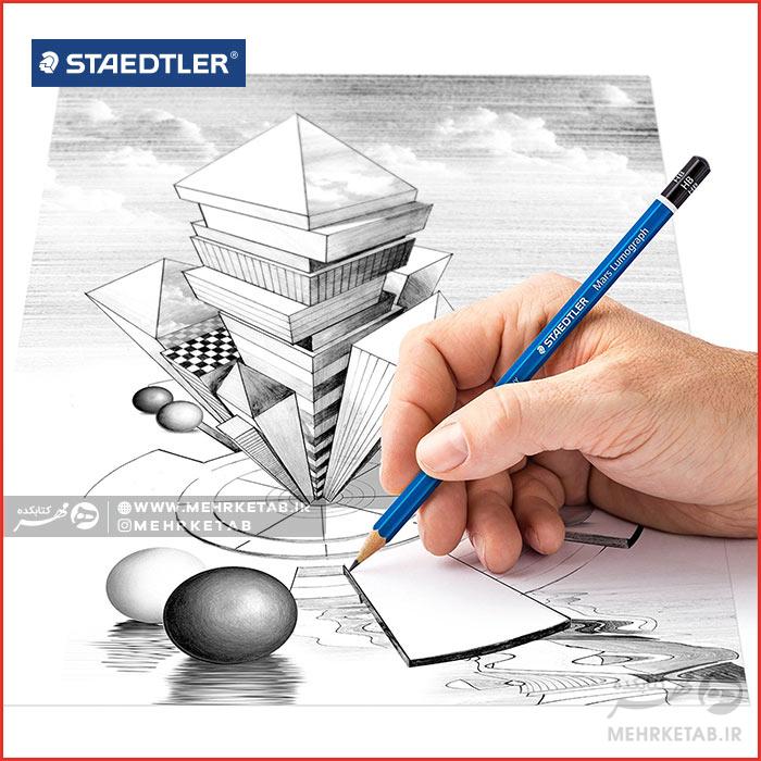 مداد طراحی استدلر سری مارس لوموگراف Staedtler Mars Lumograph 100 HB - تصویر 2