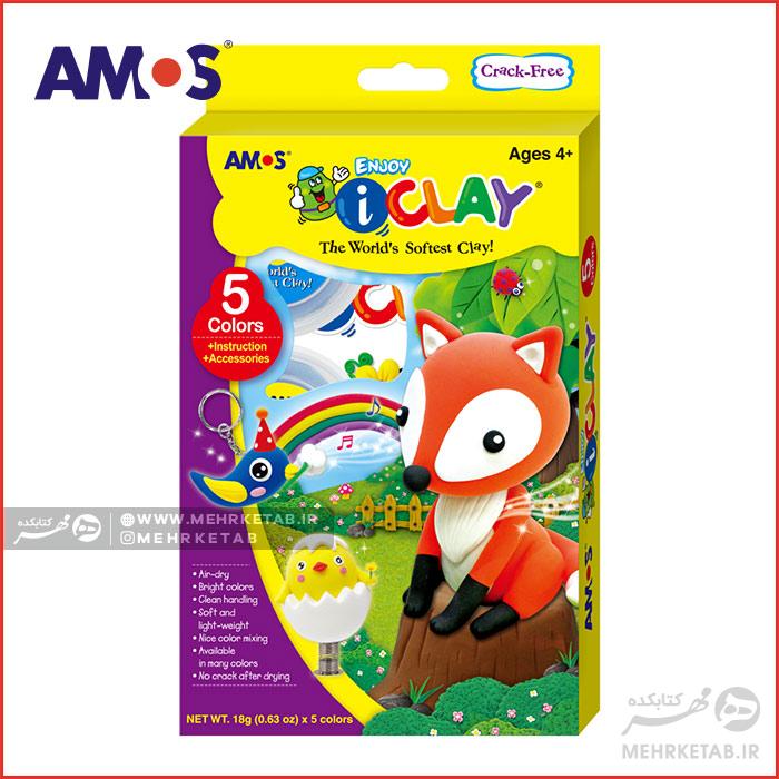 خمیر بازی ۵ رنگ (مجسمه سازی) آموس همراه ابزار AMOS i Clay 5 Colors
