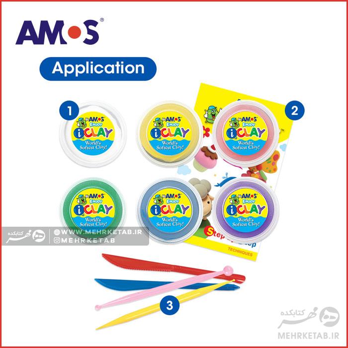 خمیر بازی ۶ رنگ (مجسمه سازی) آموس همراه ابزار AMOS i Clay 6 Colors - تصویر 3