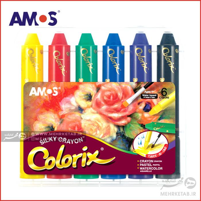 سه کاره ۶ رنگ آموس AMOS Colorix Silky Crayon 6c