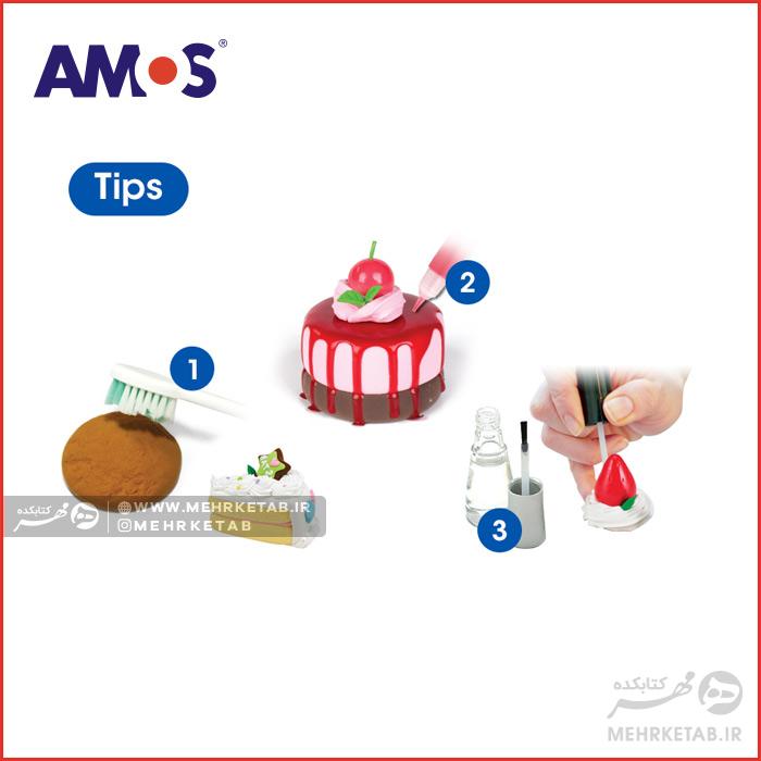 خمیر بازی ۴ رنگ نئون (مجسمه سازی) آموس همراه ابزار AMOS i Clay 4 Neon Colors - تصویر 3