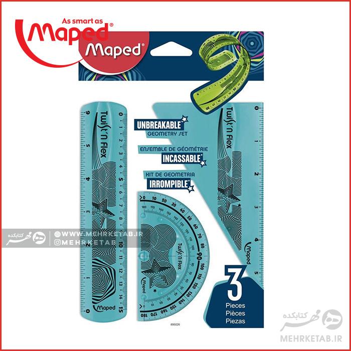 ست خط کش و گونیا و نقاله انعطاف پذیر مپد Maped Twist'n Flex 3PCS - تصویر 2