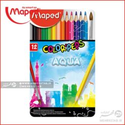 مداد رنگی آبرنگی جعبه فلزی مپد ۱۲ رنگ Maped Colorpeps Aqua 12