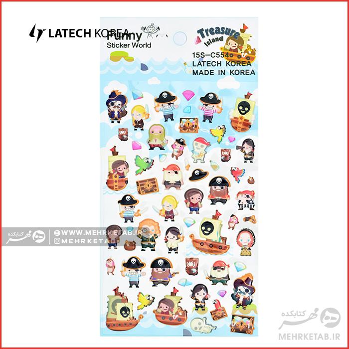 استیکر لاتک طرح جزیره گنج