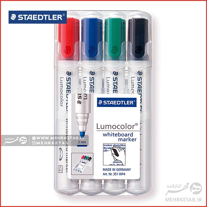 Lumocolor Whiteboard Marker Bullet Tip Set of 4 ماژیک وایتبورد نوک گرد ست ۴ تایی استدلر - تصویر 3