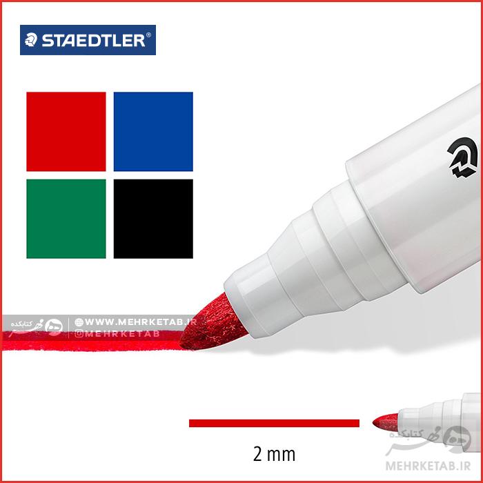 Lumocolor Whiteboard Marker Bullet Tip Set of 4 ماژیک وایتبورد نوک گرد ست ۴ تایی استدلر - تصویر 2