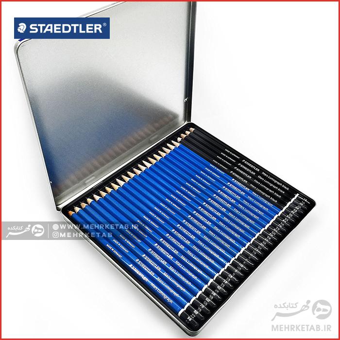ست مداد طراحی استدلر 24 عددی Staedtler Mars Lumograph Drawing Pencils 24 - تصویر 4