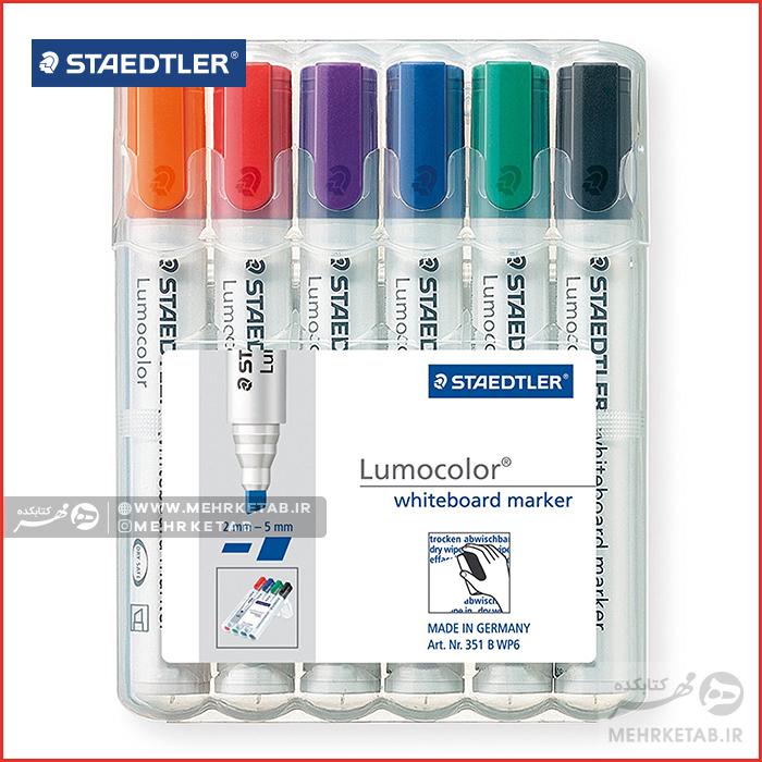 ماژیک وایتبورد نوک گرد ست ۶ رنگ استدلر Staedtler Whiteboard Marker Chisel Tip - تصویر 3