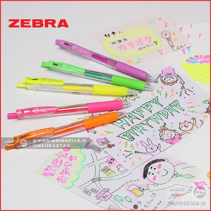 روان نویس ژله ای سری نئون ساراسا بسته پنج رنگ Zebra Sarasa Clip Neon Colors set of 5 - تصویر 2