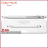 خودکار کرن داش سری 849 رنگ سفید  Caran d'Ache 849 Metal Fountain white Ballpoint Pen, with Holder