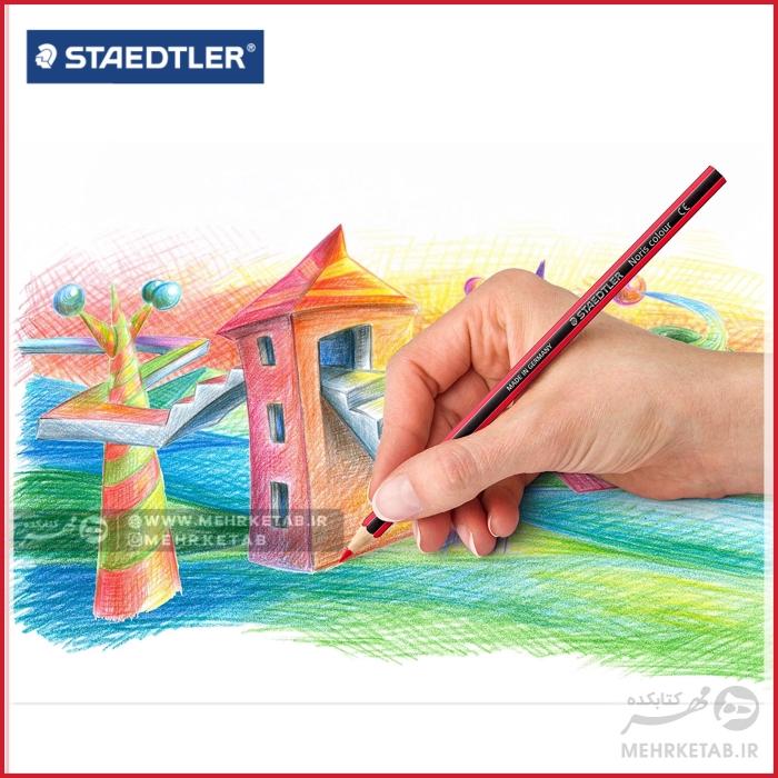مداد رنگی 6 رنگ استدلر وپکس نشکن سری نوریس Noris Staedtler wopex-6 color  Pencils - تصویر 4