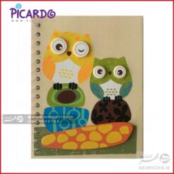 دفتر یادداشت جلد چوبی پیکاردو طرح جغد picardo notebook 1