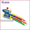 مداد رنگی 6 رنگ پیکاردو با جامدادی فضانورد رو میزی picardo Coloured pencils with case